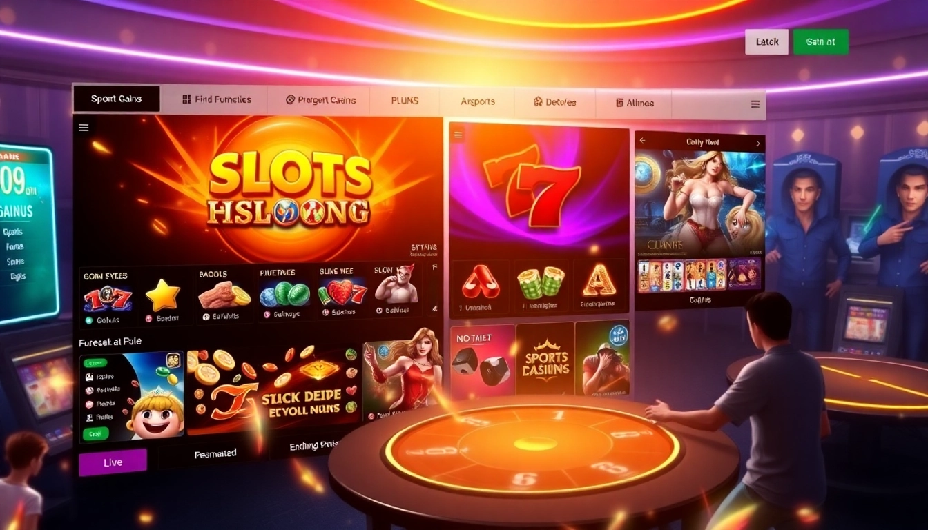 showcase of ck4444 net website with engaging gaming screens, highlighting slots, live casino, and sports bets for users seeking entertainment