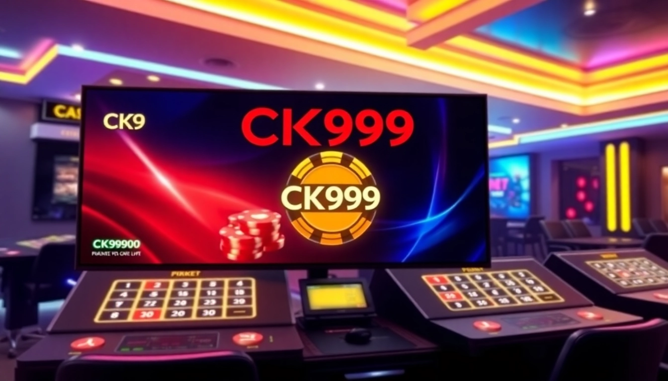 CK999 online casino platform with vibrant betting screens and neon gaming environment for engaging user experience.