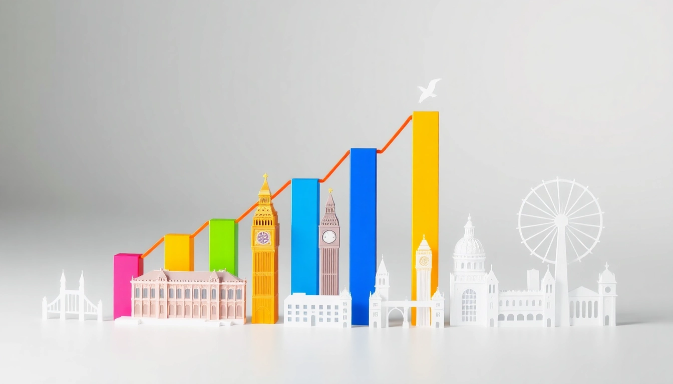 Best Investment Funds UK guide with smart investment charts and British landmarks illustrating